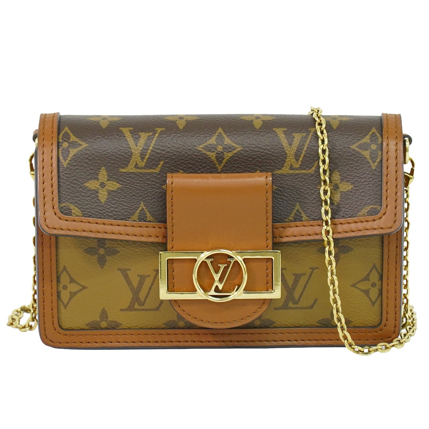 Louis Vuitton Dauphine Reverse Monogram Canvas, Brown, Canvas, Shoulder Bag