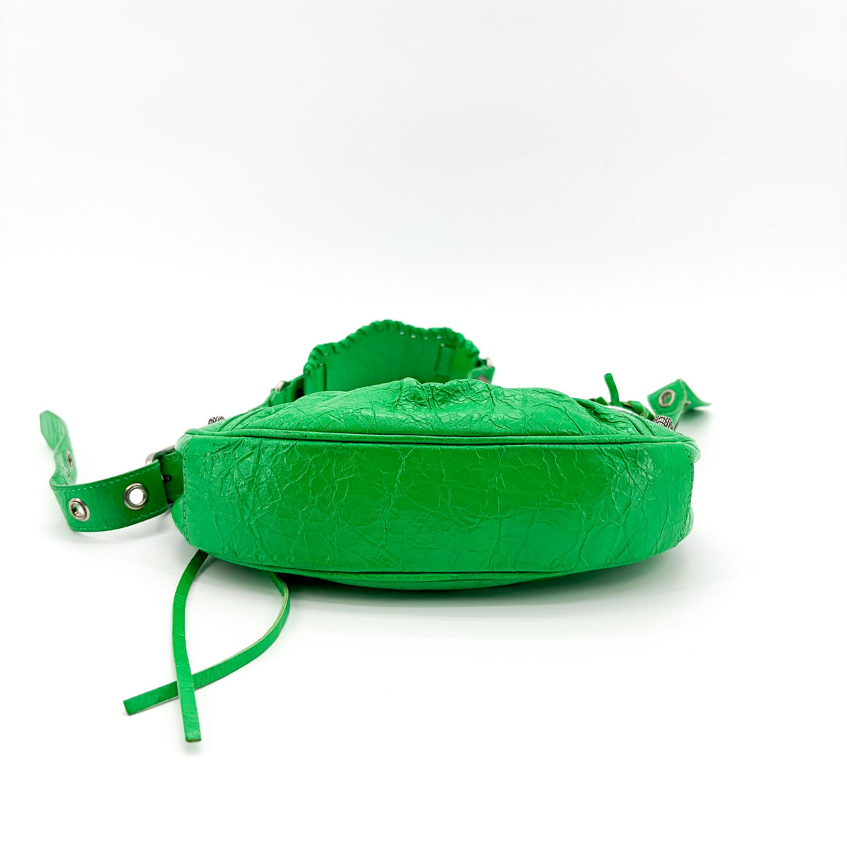 Balenciaga Le Cagole Giant Studs Leather, Green, Leather, Shoulder Bag