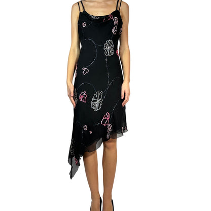 PINKO Sequin Asymmetrical Slip Dress
