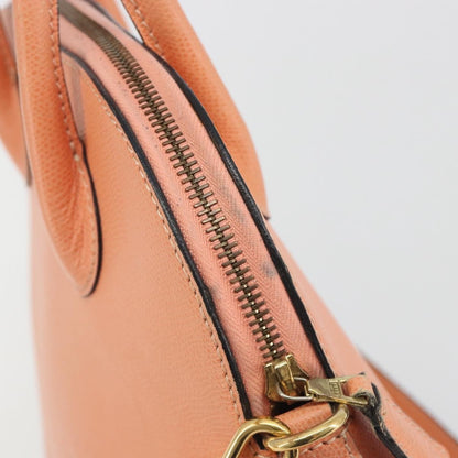 Celine Vintage Convertible Bowler Leather, Orange, Leather, Handbag