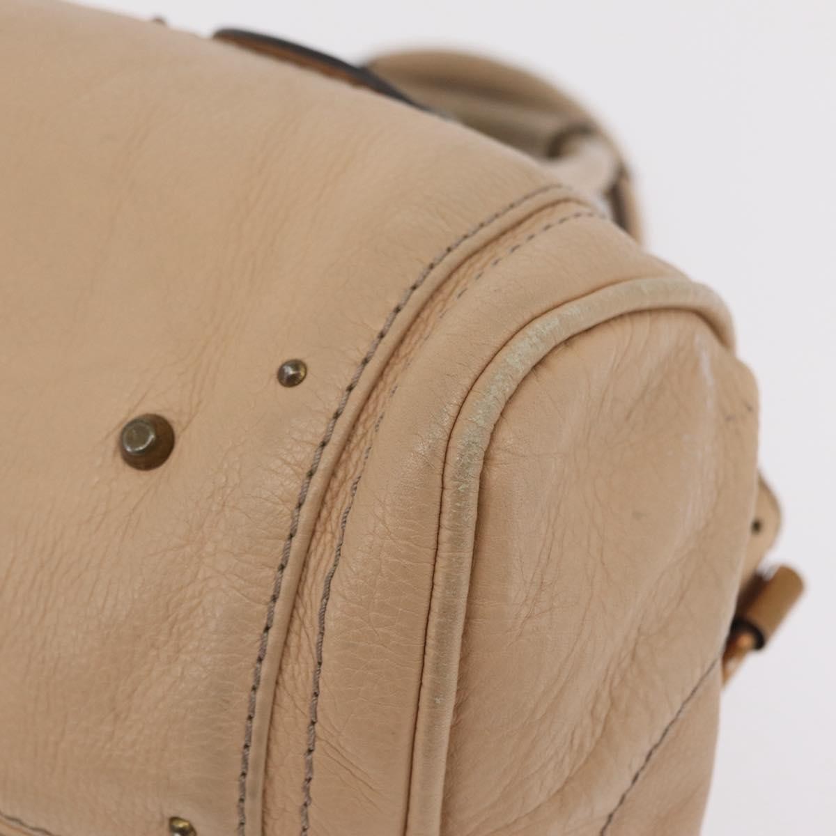 Chloe Paddington Lock Leather, Beige, Leather, Handbag