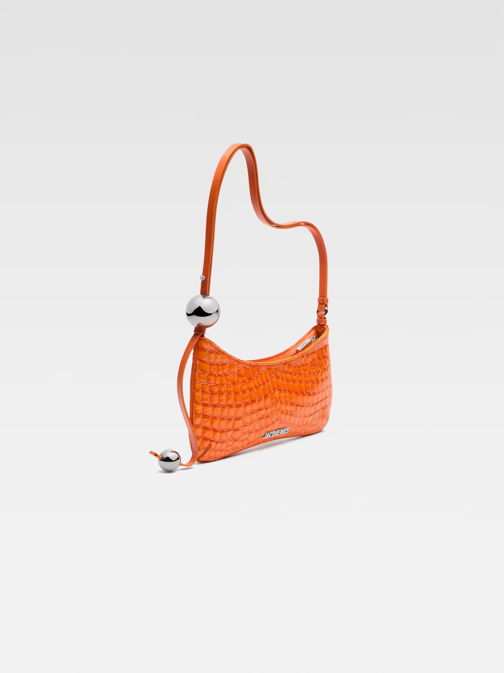 Jacquemus Le Bisou Perle Shoulder Bag Leather, ORANGE, LEATHER, Shoulder bag