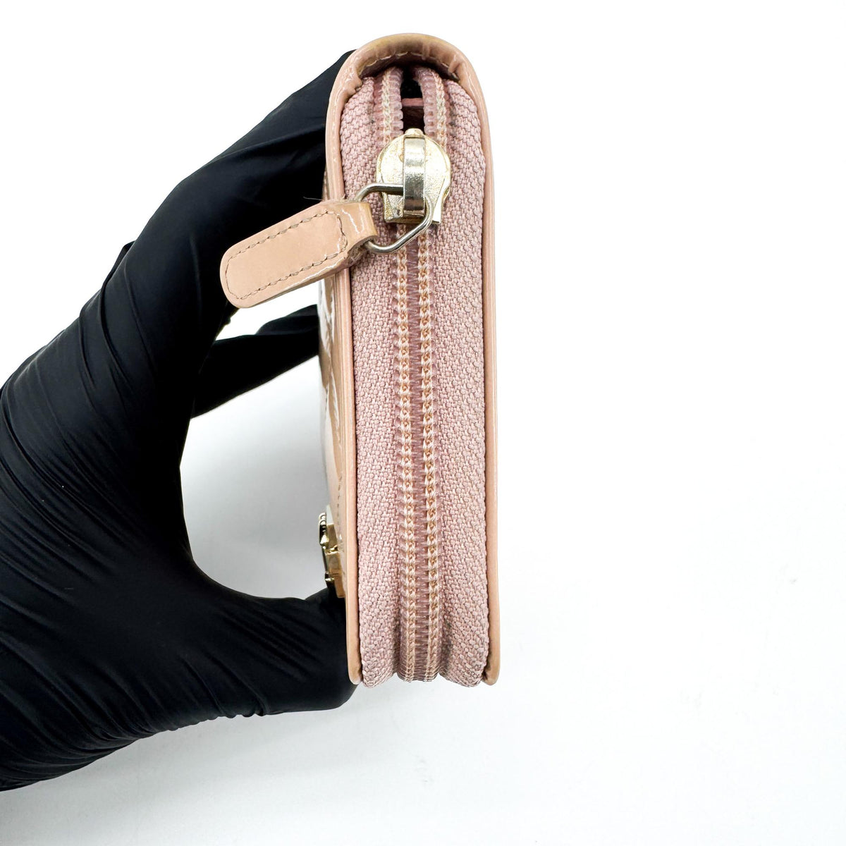 Chanel Boy Zip Around Quilted Patent, Pink, Patent Leather, Wallet