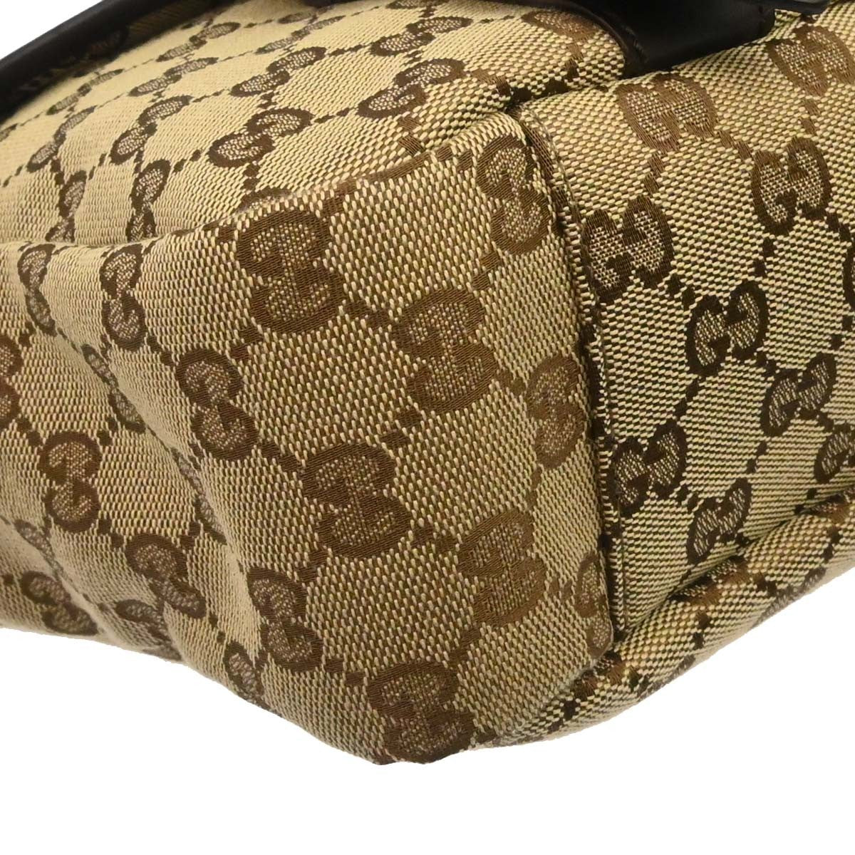 Gucci Buckle Messenger GG Canvas, Beige, Canvas, Handbag