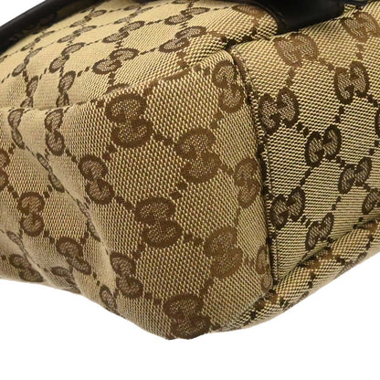 Gucci Buckle Messenger GG Canvas, Beige, Canvas, Handbag