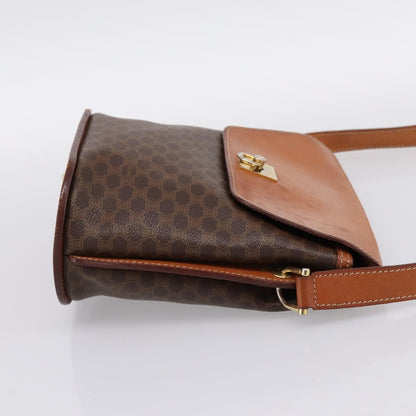 Celine Macadam Leather, Brown, Canvas, Shoulder Bag