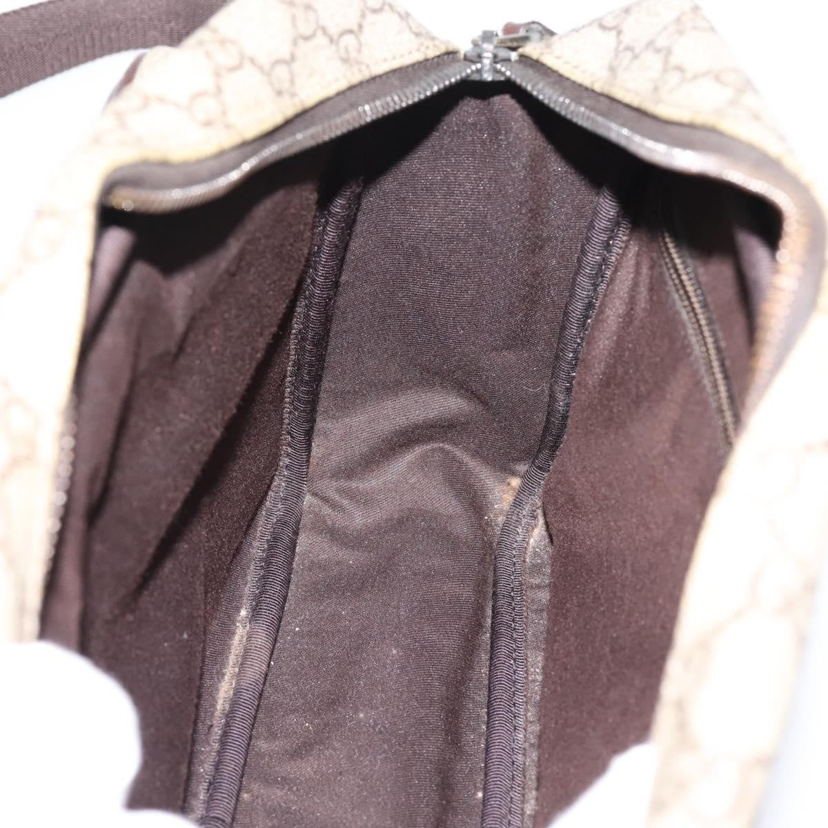 Gucci Front Zip Pocket Messenger GG Coated Canvas, Beige, Canvas, Shoulder Bag