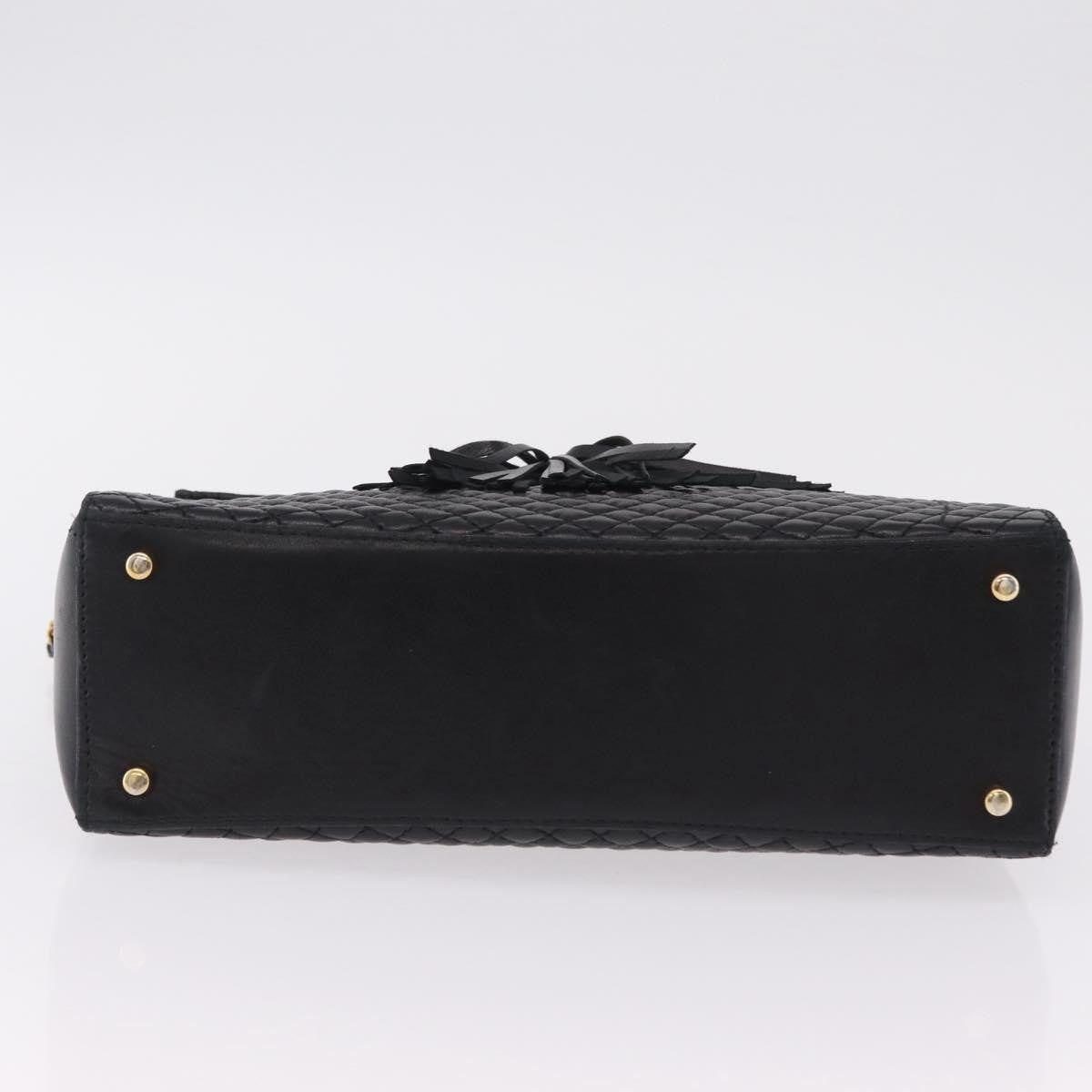 Bally Vintage Chain Quilted Leather, Black, Leather, Shoulder Bag
