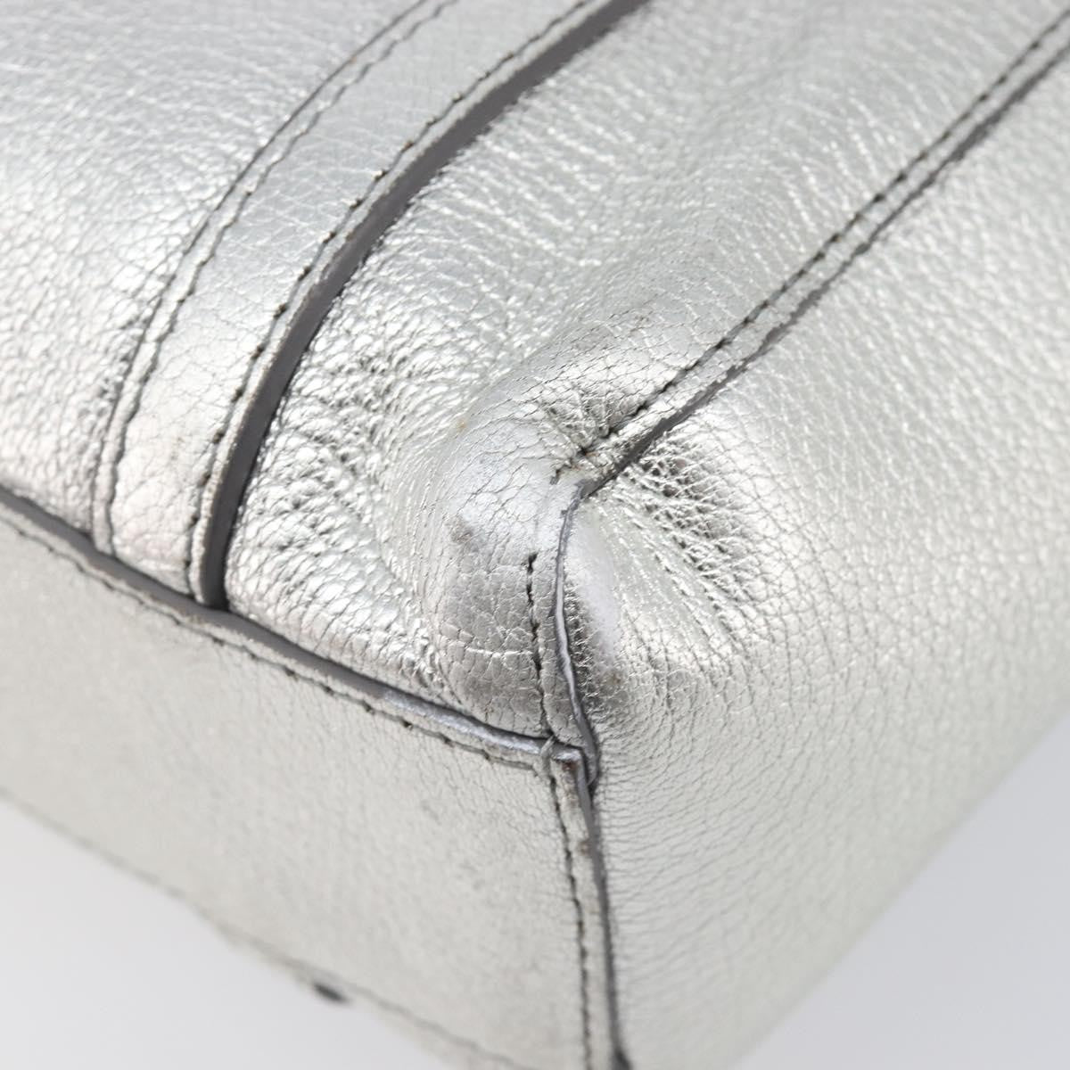 Balenciaga Everyday Glitter Leather, Silver, Leather, Tote Bag