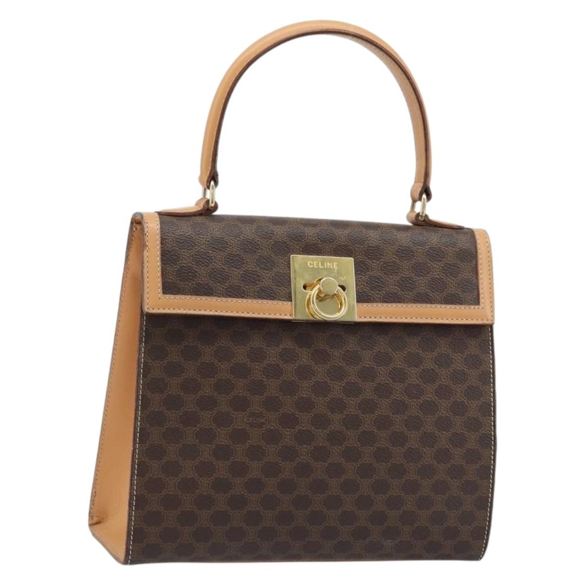 Celine Handbag Canvas, Brown, Canvas, Handbag