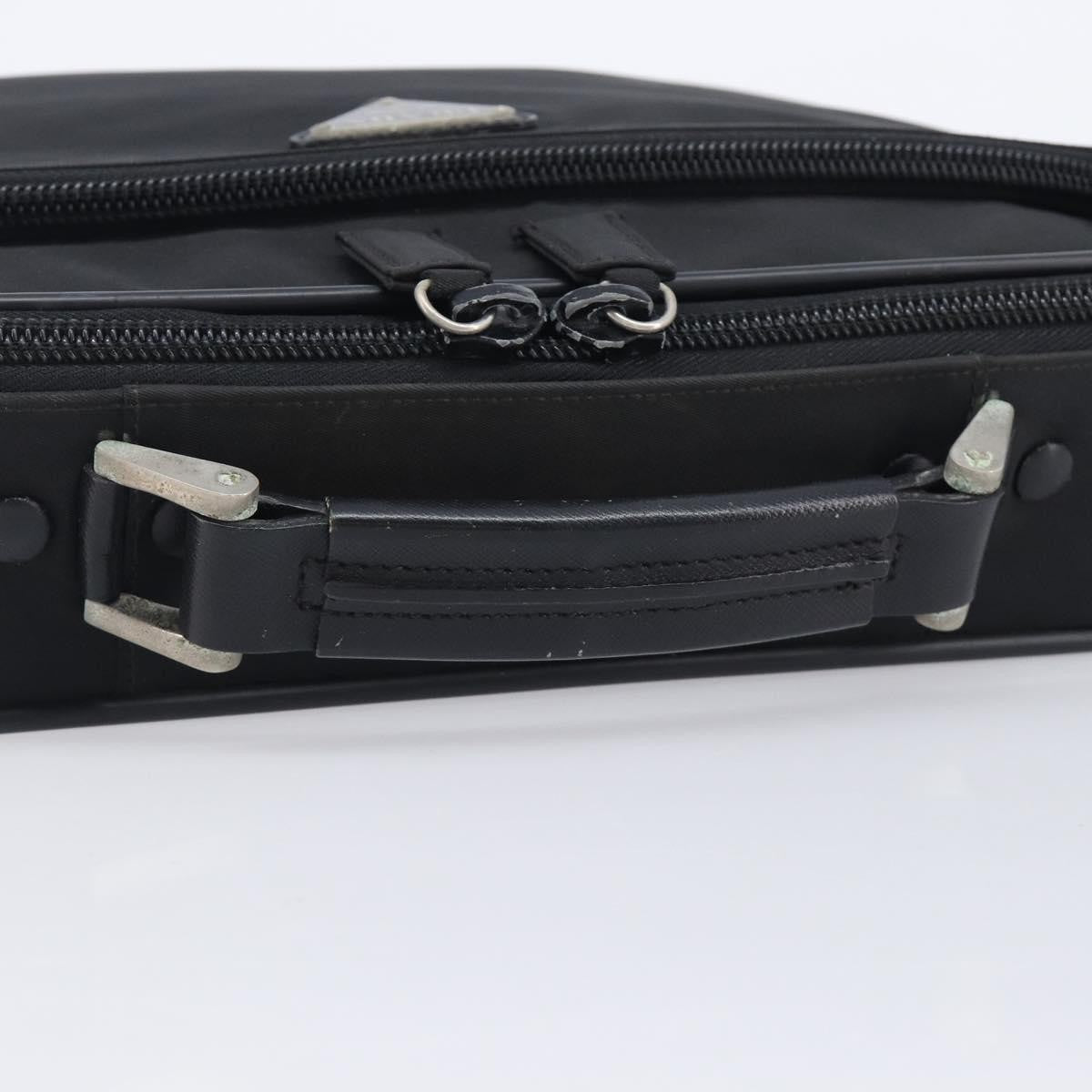 Prada Briefcase Tessuto and Saffiano Leather, Black, Nylon, Briefcase
