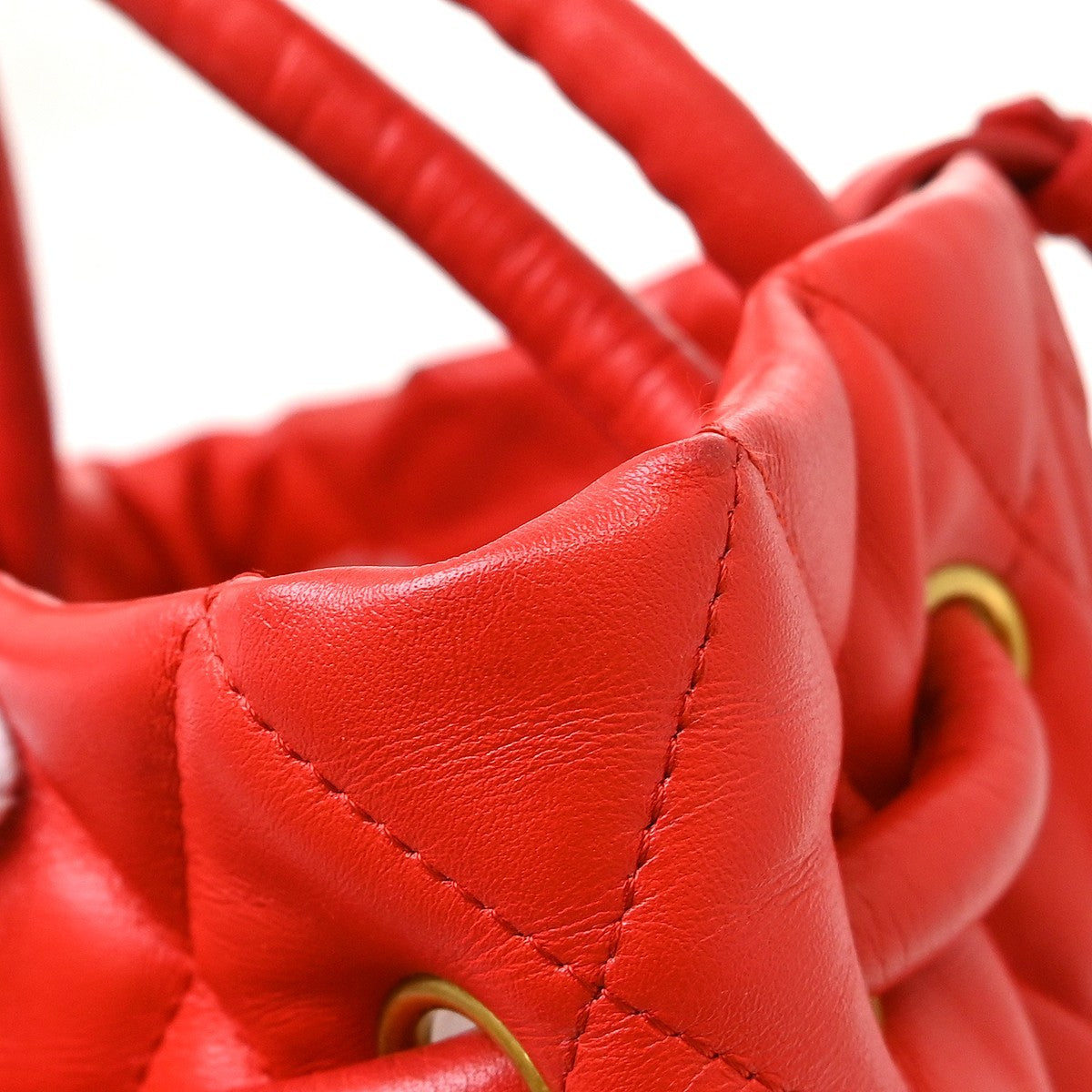 Balenciaga Touch B. Bucket Quilted Leather, Red, Leather, Handbag