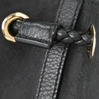 Gucci Vintage Open Shoulder Bag (Outlet) GG Canvas with Leather, Black, Canvas, Shoulder Bag