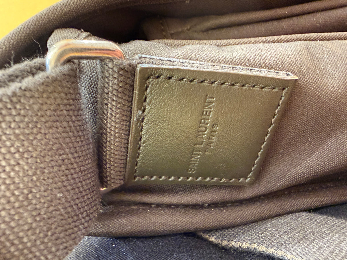 Saint Laurent Niki Messenger Nylon, Gray, Nylon, Crossbody Bag