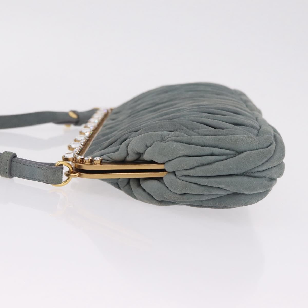 Miu Miu Matelassé Frame Clutch Matelassé Leather, Gray, Suede, Clutch