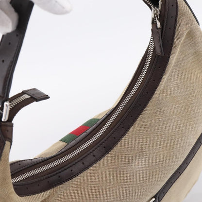 Gucci Reins Web Hobo Canvas, Beige, Canvas, Shoulder Bag