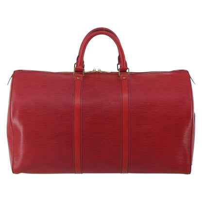 Louis Vuitton Keepall Epi, Red, Leather, Travel Bag
