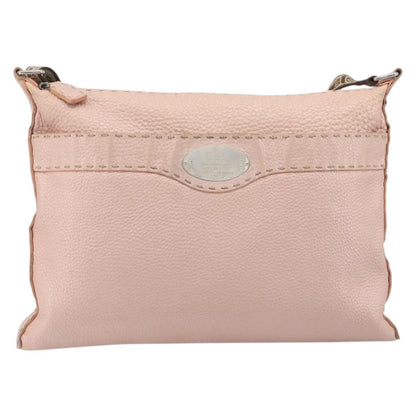 Fendi Vintage Selleria Zip Messenger Leather, Pink, Leather, Handbag