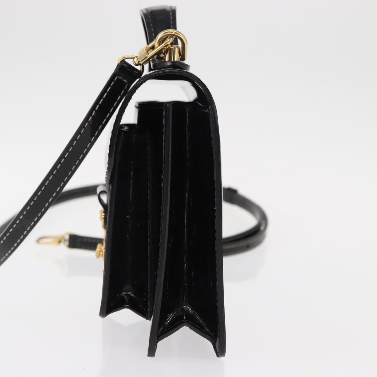 Louis Vuitton Monceau Vernis, Black, Patent Leather, Handbag