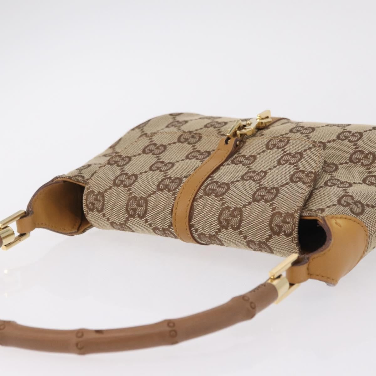Gucci Bamboo Jackie Canvas, Beige, Canvas, Handbag