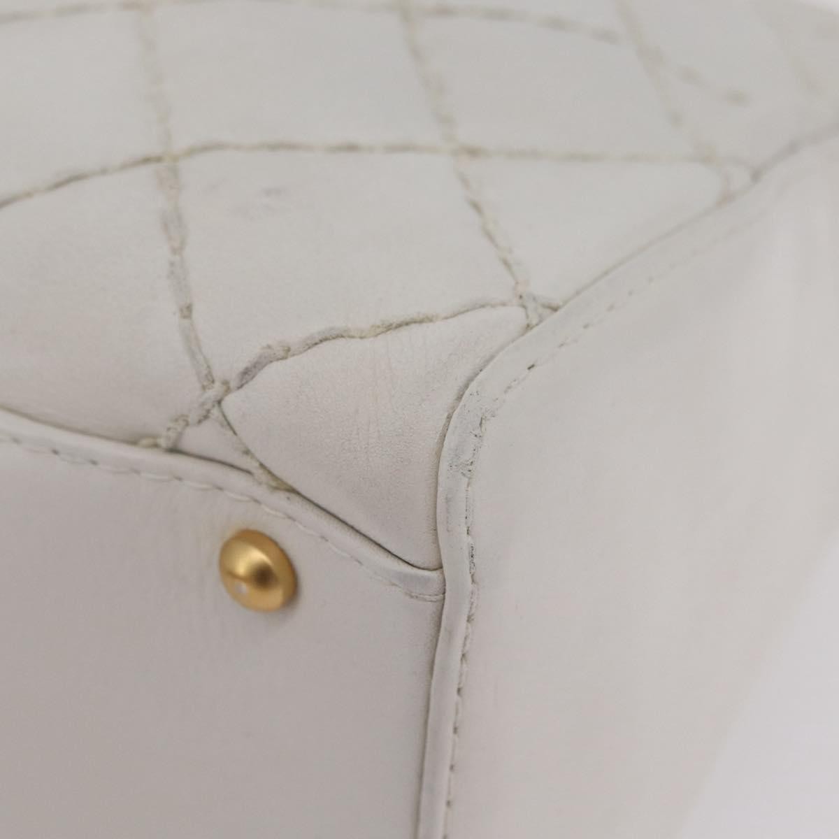 Chanel Vintage CC Zip Around Bowler Quilted Caviar, White, Leather, Handbag