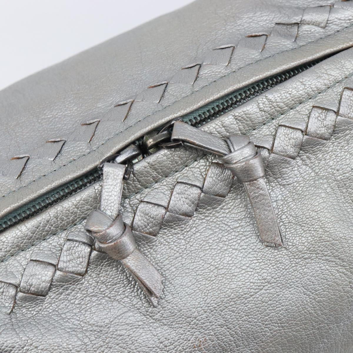 Bottega Veneta Intrecciato Handbag Intrecciato, Silver, Leather, Handbag