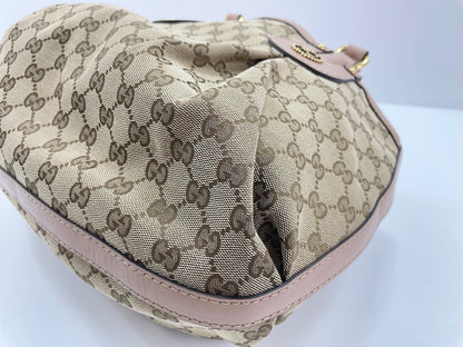 Gucci Scarlett GG Canvas with Leather, Beige, Canvas, Tote Bag
