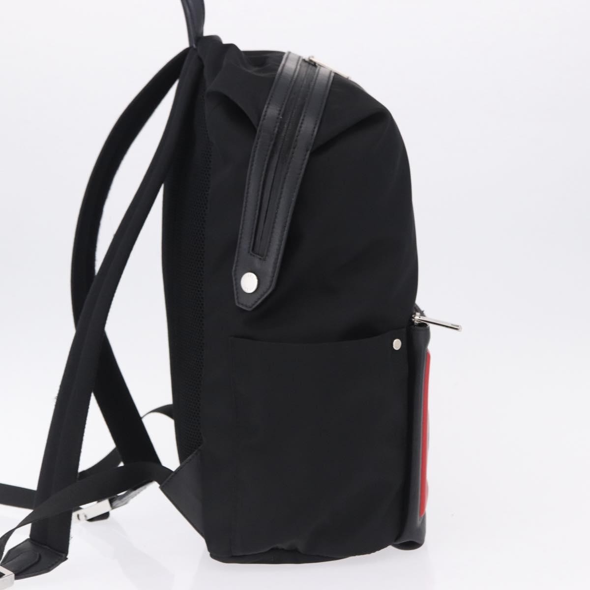 Fendi Fiend Nylon with Printed Leather, Black, Nylon, Backpack