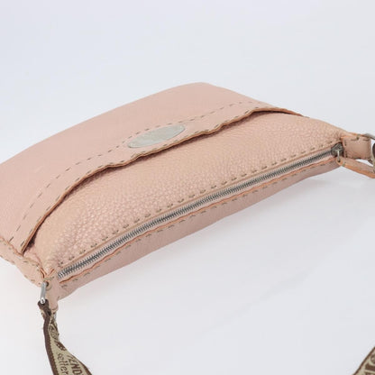 Fendi Vintage Selleria Zip Messenger Leather, Pink, Leather, Handbag