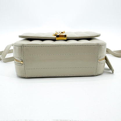 Saint Laurent Vicky Camera Vertical Quilted Leather, Gray, Leather, Handbag