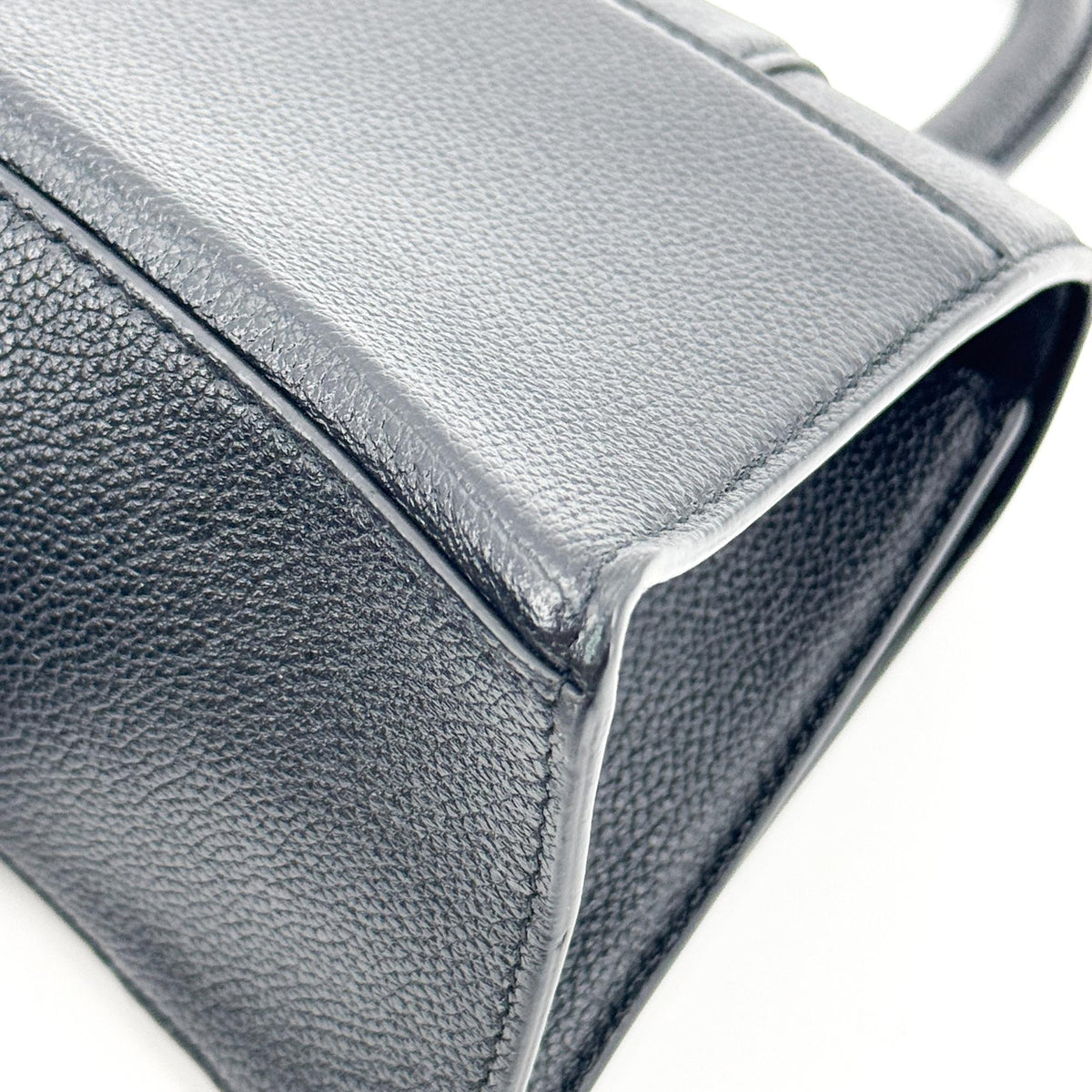 Balenciaga Hourglass Top Handle Leather, Black, Leather, Handbag