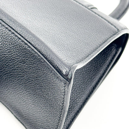 Balenciaga Hourglass Top Handle Leather, Black, Leather, Handbag