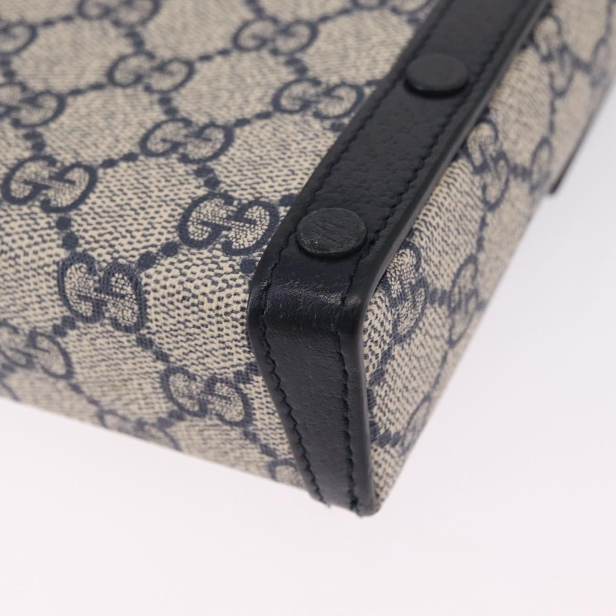 Gucci Horsebit 1955 GG Coated Canvas with Leather, Navy, Canvas, Crossbody Bag