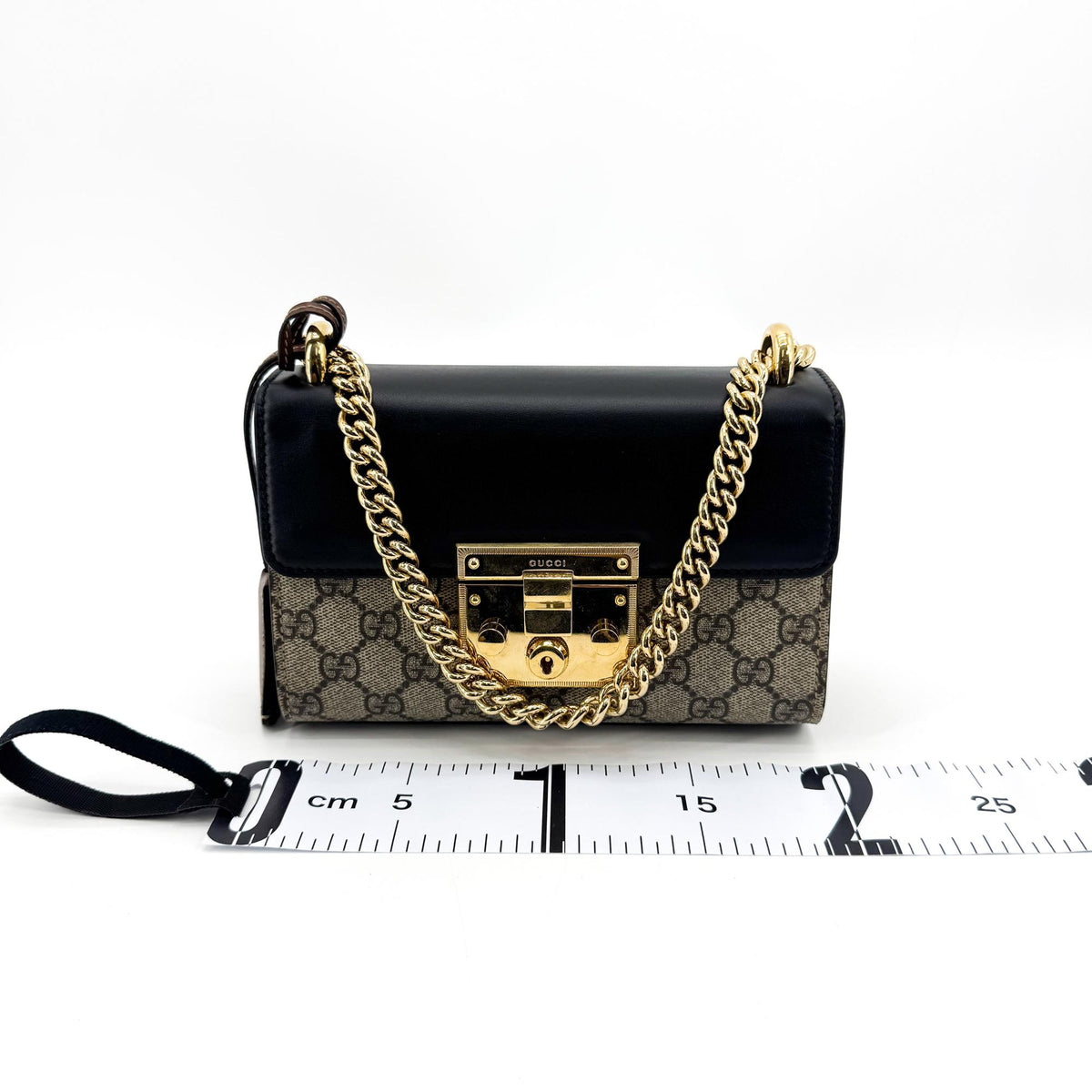 Gucci Padlock GG Coated Canvas and Leather, Brown, Canvas, Shoulder Bag