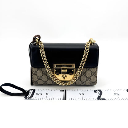 Gucci Padlock GG Coated Canvas and Leather, Brown, Canvas, Shoulder Bag
