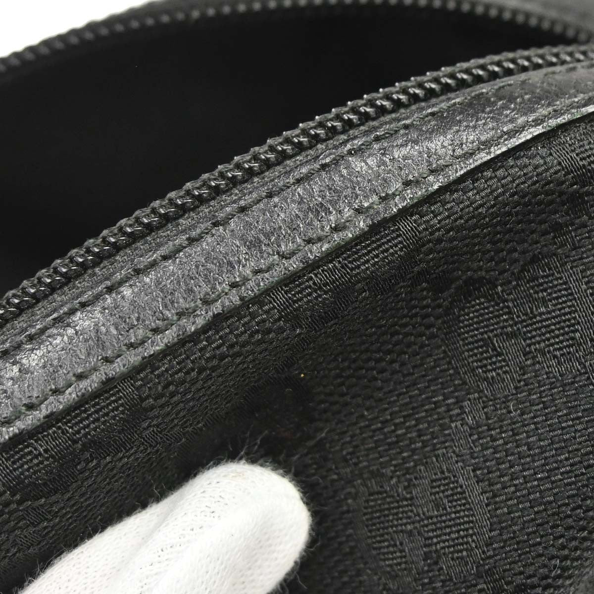 Gucci Zip Around Bowling GG Canvas, Black, Canvas, Handbag