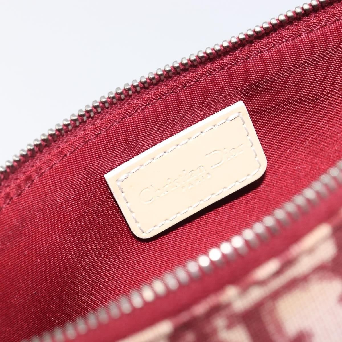 Christian Dior Vintage Saddle Bag Canvas, Red, Canvas, Clutch