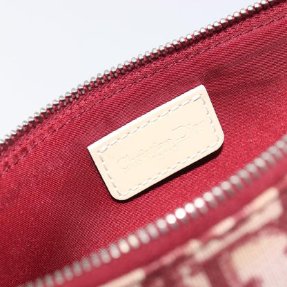 Christian Dior Vintage Saddle Bag Canvas, Red, Canvas, Clutch