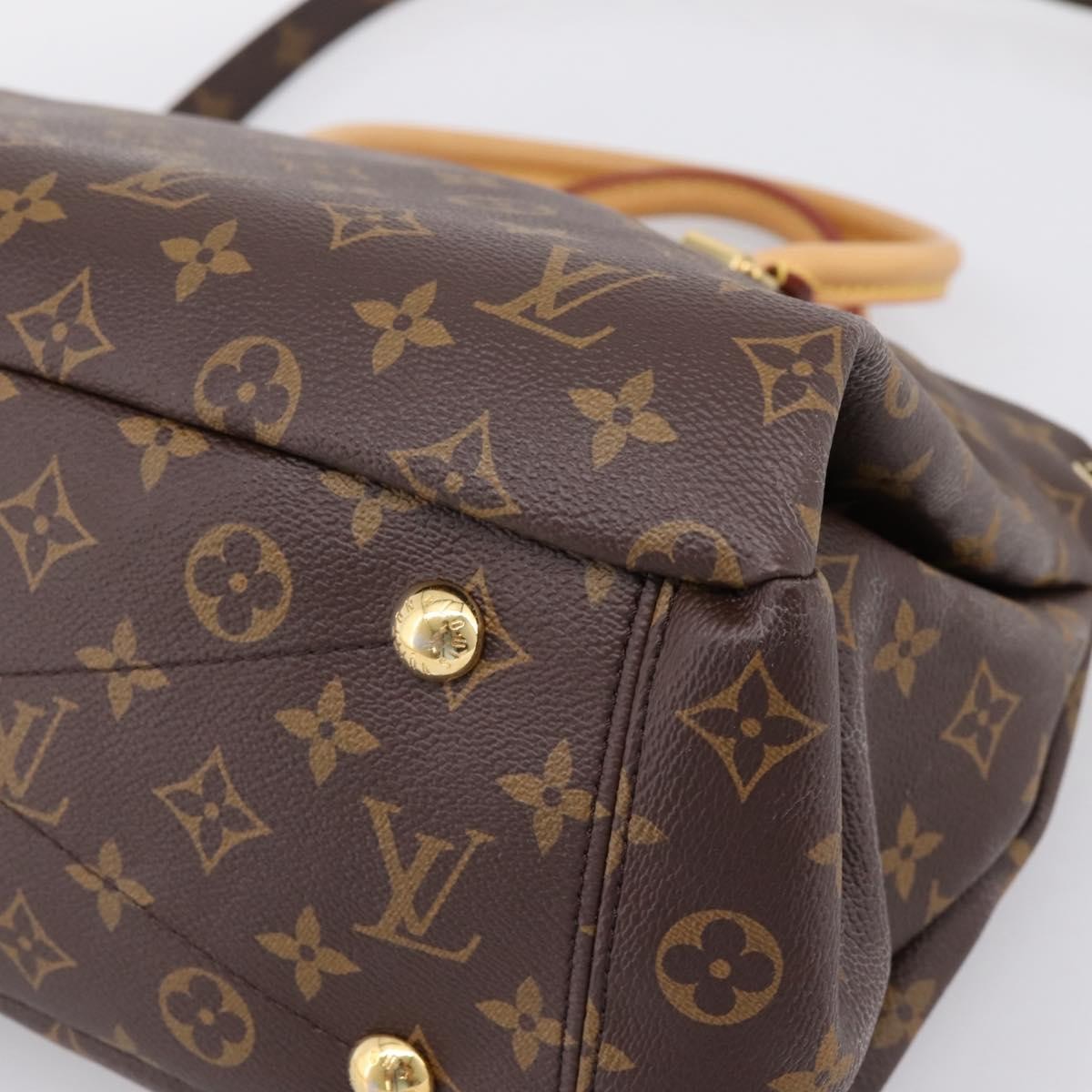 Louis Vuitton Pallas Monogram Canvas with Leather, Brown, Canvas, Tote Bag