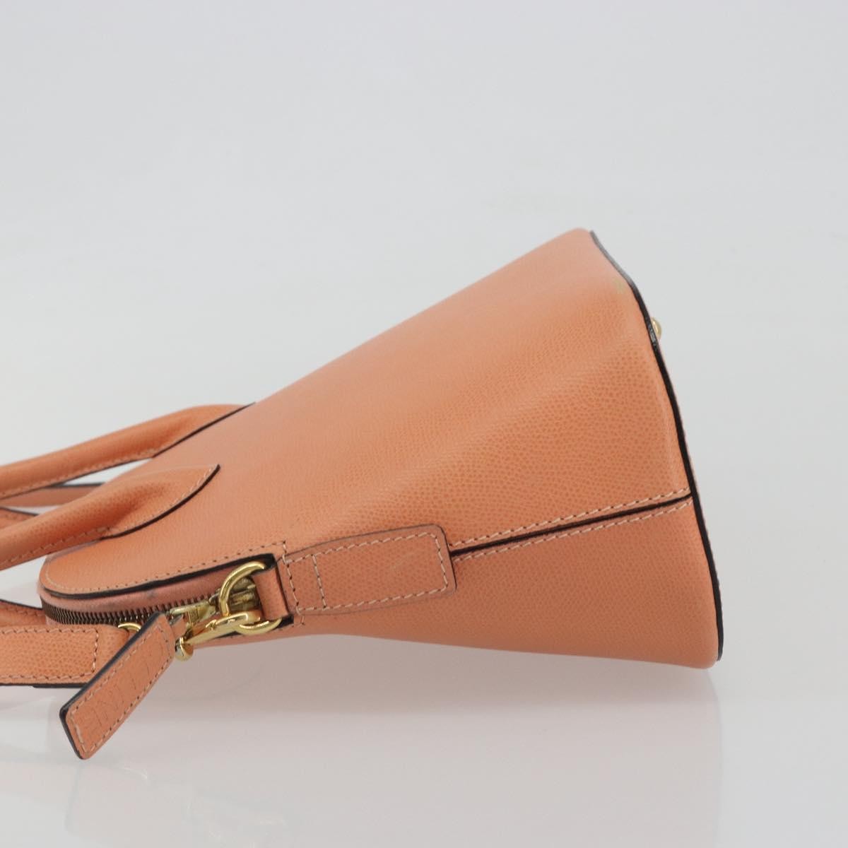 Celine Vintage Convertible Bowler Leather, Orange, Leather, Handbag