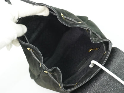 Gucci Vintage Bamboo Suede, Black, Suede, Backpack