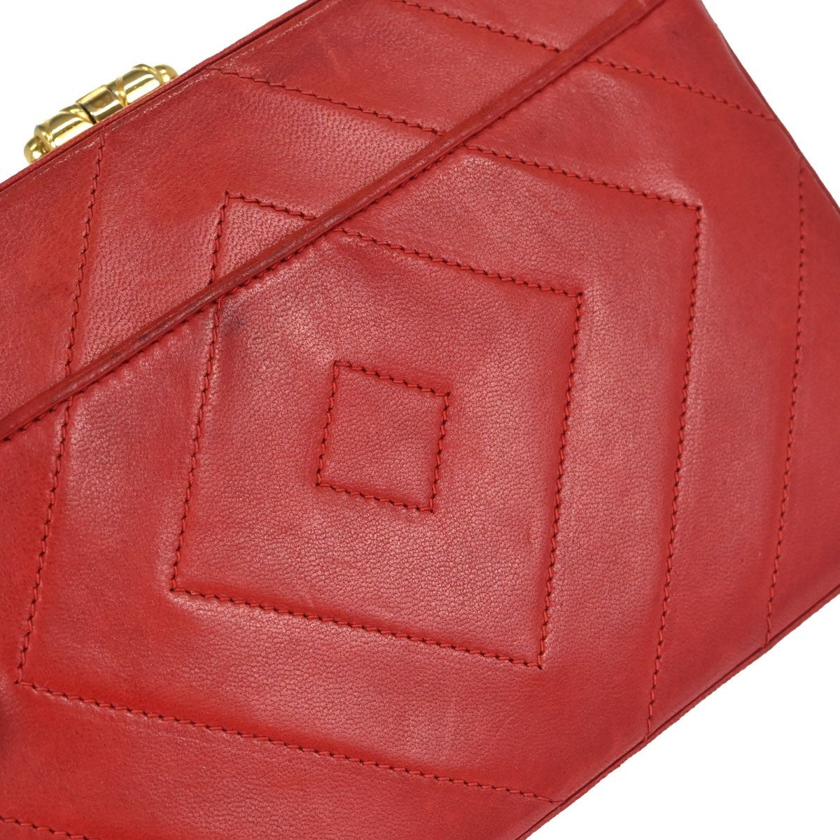 Chanel Camera Chevron Lambskin, Red, Leather, Handbag