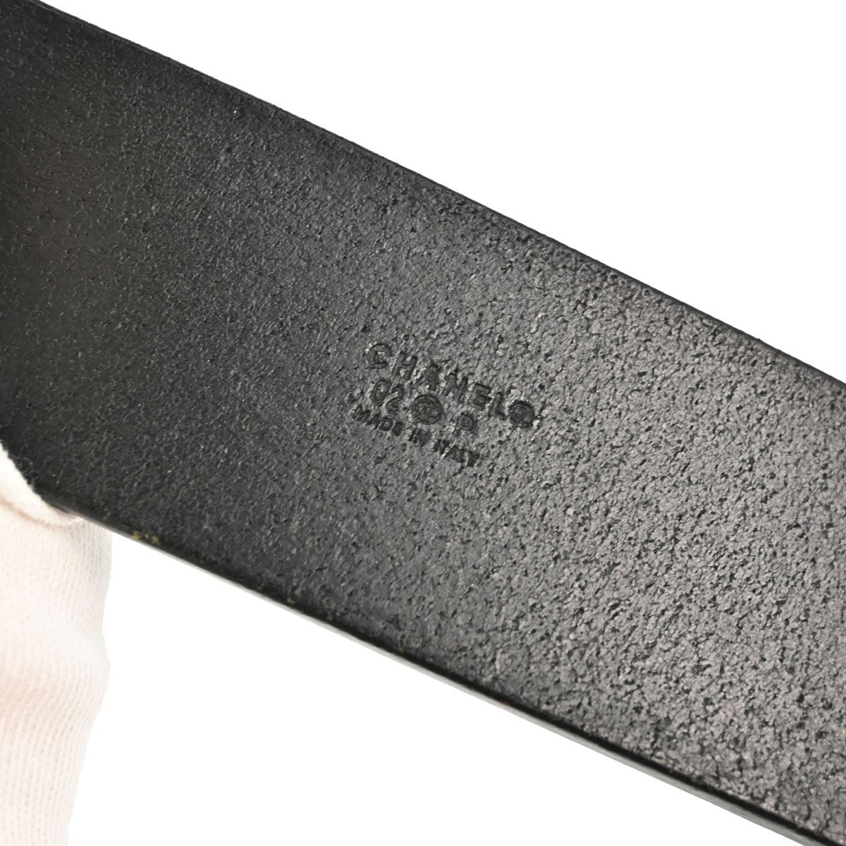 Chanel Plaque Buckle Belt Leather, Black, Leather, Belt