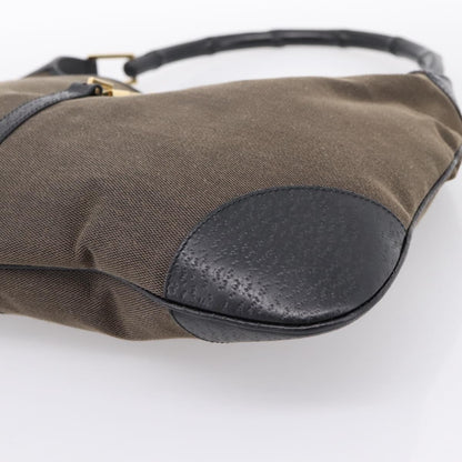 Gucci Bamboo Jackie Leather, Brown, Canvas, Handbag