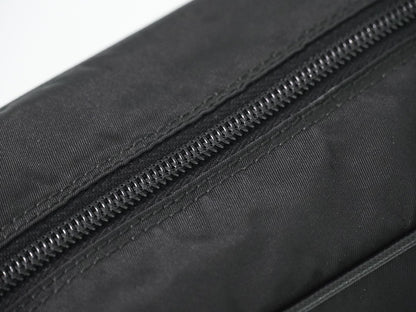 Prada Front Zip Messenger Quilted Tessuto, Black, Nylon, Shoulder Bag