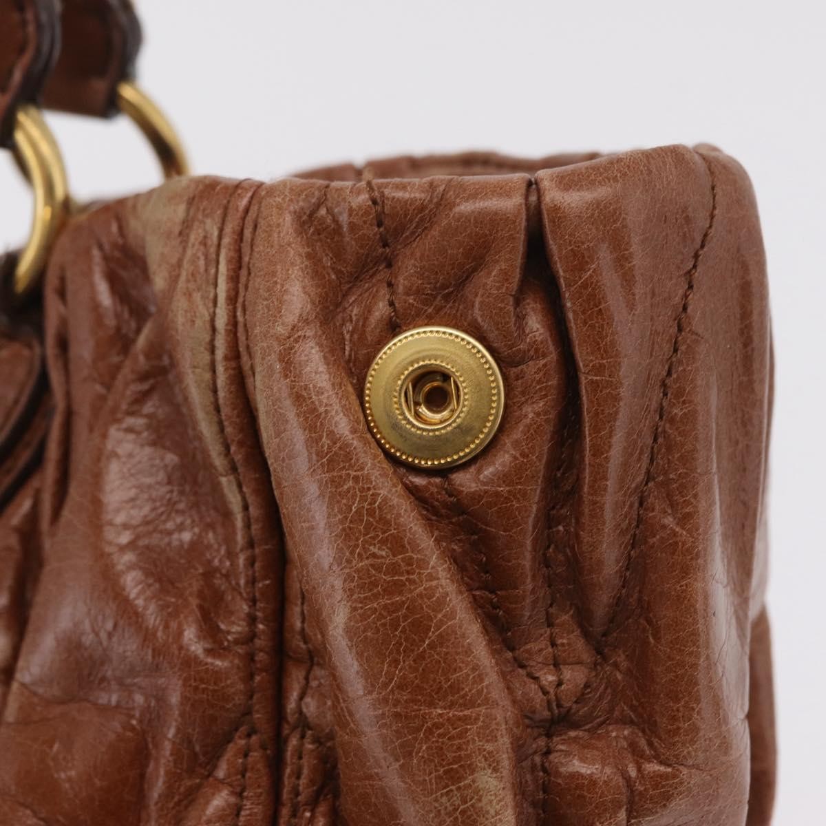 Miu Miu Coffer Satchel Matelasse Leather, Brown, Leather, Handbag