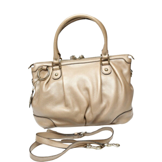 Gucci Sukey, Gold, Leather, handbag