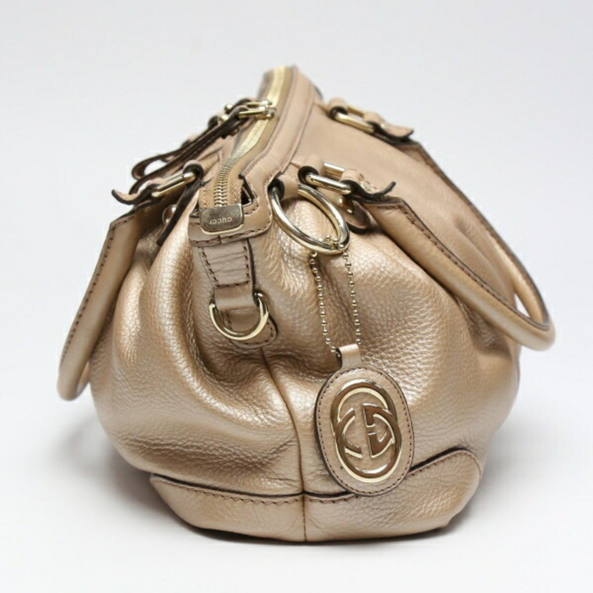 Gucci Sukey, Gold, Leather, handbag