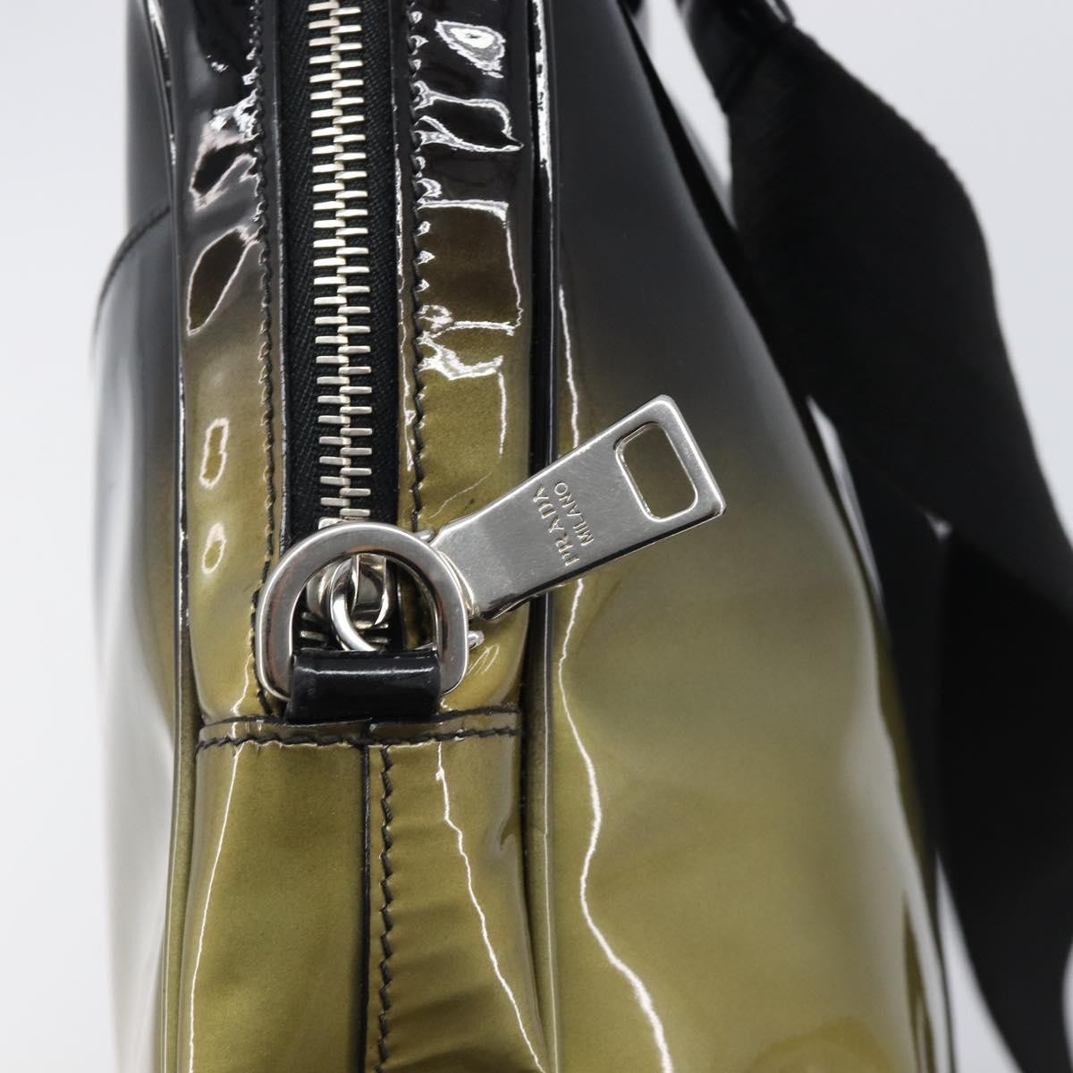 Prada Shoulder Bag Patent leather, Green, Patent Leather, Shoulder Bag