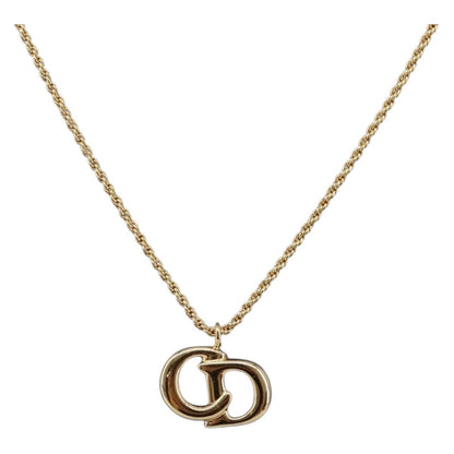 Christian Dior CD Pendant Metal, Gold, Metal, Necklace